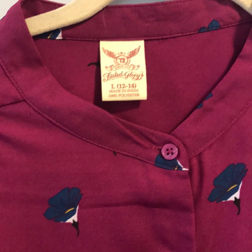 Maroon button down blouse - Picture 2 of 3
